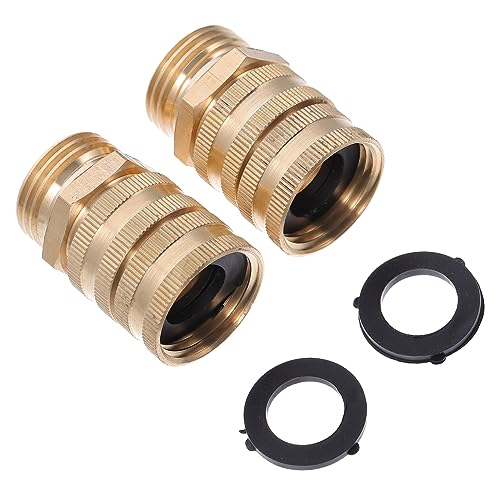 OFFSCH 2-teiliges Schlauchanschluss-Set 3/4 Zoll Messing Gartenschlauch-Adapter Drehgelenk Für Bewässerung Und Bewässerung von OFFSCH