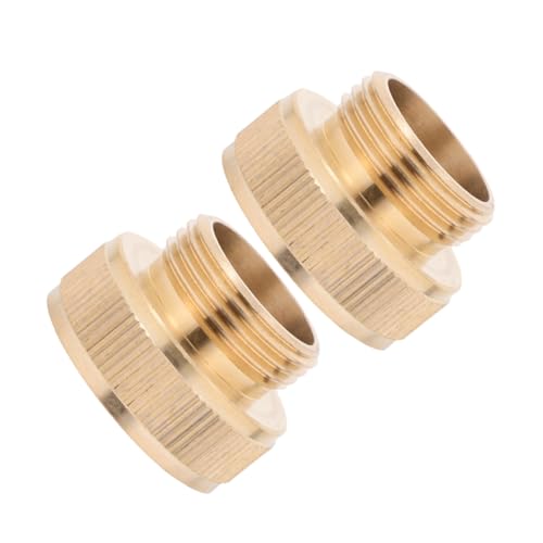 OFFSCH 2 Stück Messingkonverter Gartenschlauchanschläge Adapter Schlauchadapter Mit Innengewinde Messingrohrleitungsadapter Gartenschlauch-konvertierungsadapter Golden von OFFSCH