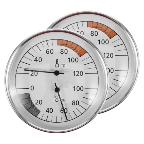 OFFSCH 2 Stück Sauna Thermometer Hygrometer Innen Sauna Temperatur Luftfeuchtigkeitsmesser Hohe Genauigkeit für Dampfbad und Schwitzraum und Bequemlichkeit von OFFSCH