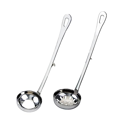 OFFSCH 2 Stück Servierlöffel mit Haken Teiliges Hot Pot Löffel Sieblöffel Suppenkelle Langer Griff Rostfrei für Küche Restaurant und OFFSCH 2 Stück Servierlöffel mit Haken Teiliges Hot Pot Löffel Sieblöffel Suppenkelle Langer Griff Rostfrei für Küche Restaurant und von OFFSCH