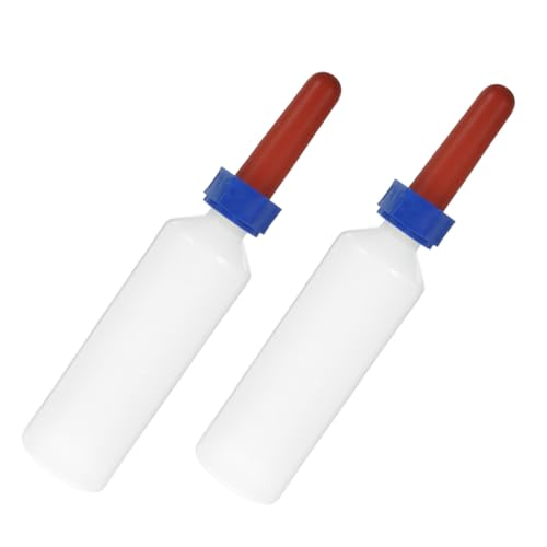 OFFSCH 2 Stück Tiermilchflaschen mit Weichem Silikonsauger Verdickte Fütterungsflaschen für Lämmer Kälber Welpen und Ziegen Robust für Bauernhof und Zoo Geeignet von OFFSCH