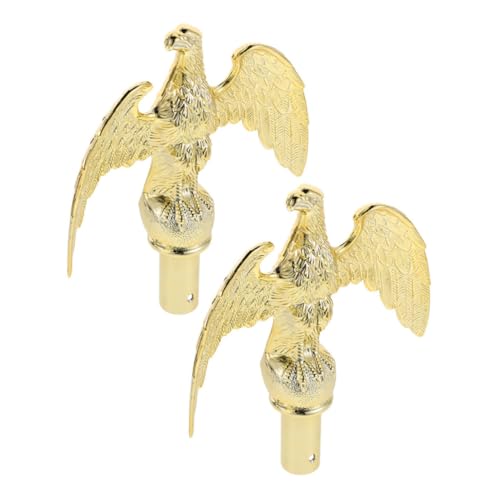 OFFSCH 2 Stück Wetterfester Goldener Adler Fahnenmast-Topper aus Robustem Kunststoff Patriotisches Design Sicherer Halt für Garten Teleskop-flaggenmasten Stilvolles Gartendekor von OFFSCH