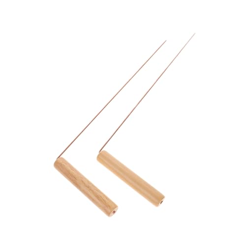 OFFSCH 2 Stück Wünschelruten aus Robustem Messing mit Holzgriff Tragbare Stäbe zur Wassersuche und Metallortung Praktisches Haushalts divining tool für Anfänger und Outdoor einsatz von OFFSCH