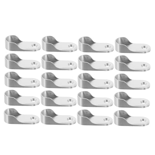 OFFSCH 20 Stück Kleiderstangenhalter: Kleiderstangenflanschhalter – Robuste Kleiderschrankhalterungen Aus Zinklegierung, Ovale Stangensockelstützen Zum Aufhängen Von Kleidung von OFFSCH