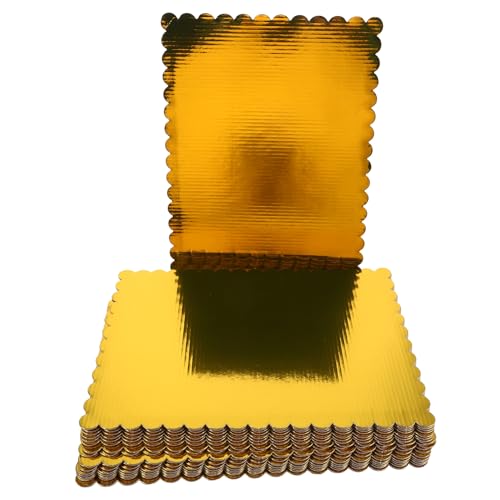 OFFSCH 20 Stück Wellpappe Kuchenunterlagen Rechteckig Fettresistent Wellenkante Goldfarbene Kartonbasis für Hochzeit Geburtstag Party Präsentation Backzubehör OFFSCH 20 Stück Wellpappe Kuchenunterlagen Rechteckig Fettresistent Wellenkante Goldfarbene Kartonbasis für Hochzeit Geburtstag Party Präsentation Backzubehör von OFFSCH