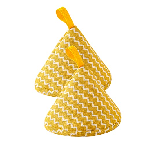 OFFSCH 2st Griff Verbrühschutzkappe Griffschutz Für Pfannendeckel Topfknopfabdeckungen Deckelknaufhülsen Küchengerät Hot Pot Deckelgriffhandschuh Pfannengriffhalter Yellow Baumwolle von OFFSCH