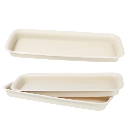 OFFSCH 3 Stück Blumentopf-Tablett Gartentopf Blumentopf-Tablett Rechteckig Quadratisch Blumentopf Topfpflanzen Vorratsglas Gartenwasser-Tabletts Längliche von OFFSCH