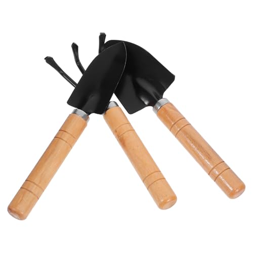 OFFSCH 3 Stück Mini Gartenwerkzeug Set mit Ergonomischem Holzgriff Robustem Metall Inklusive Schmaler Grabegabel Breiter Schaufel und Handrechen Vielseitig für Blumen Gemüse Bonsai und OFFSCH 3 Stück Mini Gartenwerkzeug Set mit Ergonomischem Holzgriff Robustem Metall Inklusive Schmaler Grabegabel Breiter Schaufel und Handrechen Vielseitig für Blumen Gemüse Bonsai und von OFFSCH