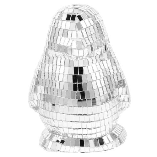 OFFSCH 3 Stück Teiliges Desktop Deko Spiegel-Pinguin Figurinen mit Disco-Ball Erscheinung Vielseitige Weihnachts Partydekoration für Tisch Autoarmaturenbrett und Garten Kreatives für von OFFSCH