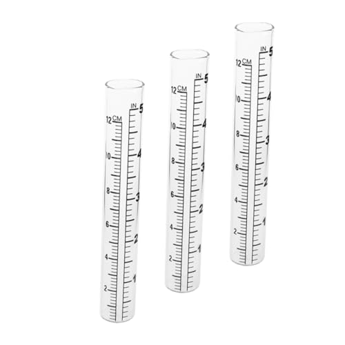 OFFSCH 3 Stück Teiliges Glas Regenmesser Ersatzrohr Transparentes Präzises Messrohr Einfache Installation Professionelle Wasserstandsanzeige für Garten und Außenbereich von OFFSCH