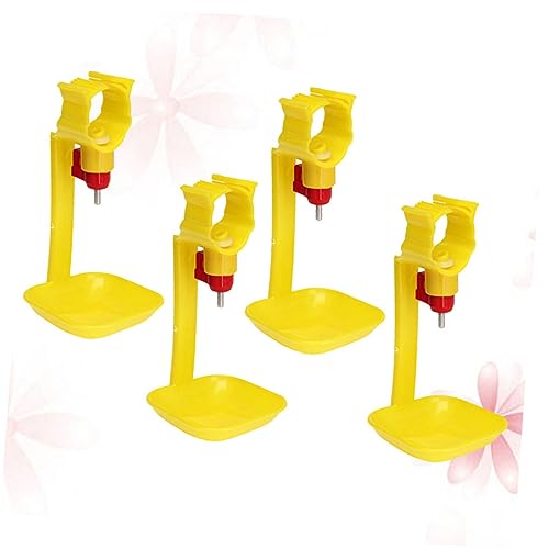 OFFSCH 4 Stück Automatische Hühnertränke Kunststoff Wasserbecher Hängend für Geflügel Wasserspender für Huhn Gans Wasserspender Tropfmechanismus zur Wasserersparnis für Geflügelhaltung von OFFSCH