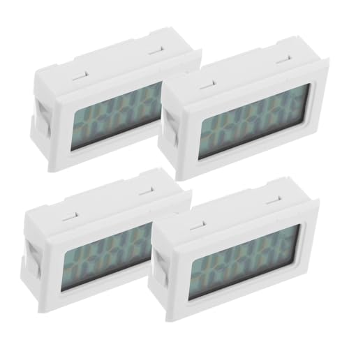 OFFSCH 4 Stück Mini Digitales Raumthermometer Lcd-display Kompaktes Eingebettetes Thermometer für Innen Gewächshaus Reptilienzimmer Tragbar Einfache Installation Klare Temperaturanzeige von OFFSCH
