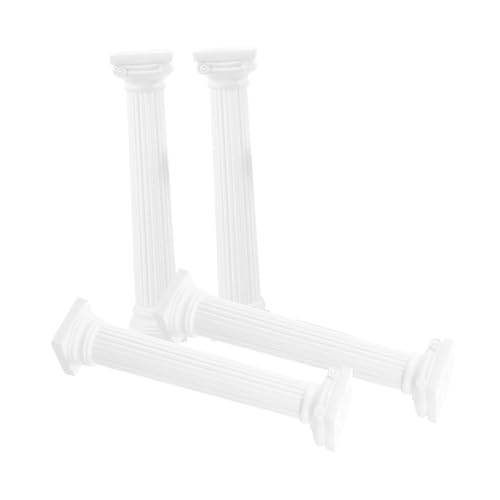 OFFSCH 4 Stück Quadratische Mini römersäulen aus Robustem Dekorative DIY Säulen für Hausdeko Fotorequisite und Landschaftsgestaltung Weiß von OFFSCH