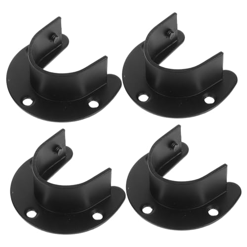 OFFSCH 4 Stück Teiliges Edelstahl Vorhangstangenhalter Schwarz Schwere Wandhalterung mit Flansch Robust für Gardinen Duschvorhänge Kleiderschrank und Küchenschränke Einfache Montage OFFSCH 4 Stück Teiliges Edelstahl Vorhangstangenhalter Schwarz Schwere Wandhalterung mit Flansch Robust für Gardinen Duschvorhänge Kleiderschrank und Küchenschränke Einfache Montage von OFFSCH