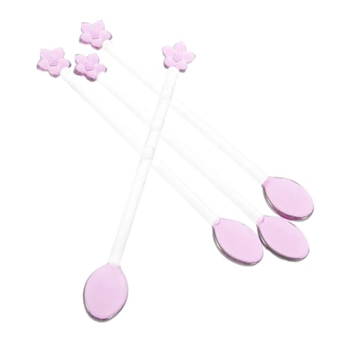 OFFSCH 4 Stück Teiliges Lange Glas Rührlöffel Transparent Hitzebeständig Vielseitig für Kaffee Tee Dessert Home Bar Party von OFFSCH