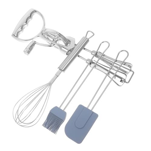 OFFSCH 4 Stück Teiliges Manuelles Edelstahl-ei-schneebesen-set mit Drehbarem Handmixer Silikonpinsel und Spatel Vielseitiges Backwerkzeug für Effizientes Rühren Mischen und Backen OFFSCH 4 Stück Teiliges Manuelles Edelstahl-ei-schneebesen-set mit Drehbarem Handmixer Silikonpinsel und Spatel Vielseitiges Backwerkzeug für Effizientes Rühren Mischen und Backen von OFFSCH