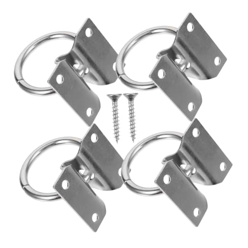 OFFSCH 4 Stück Teiliges Pferde Krawattenring aus Edelstahl Robustes Anbindering Zubehör Sicherer Blocker zur Verhinderung Pferderückzugs Einfach zu Montieren für Training und Reiten von OFFSCH
