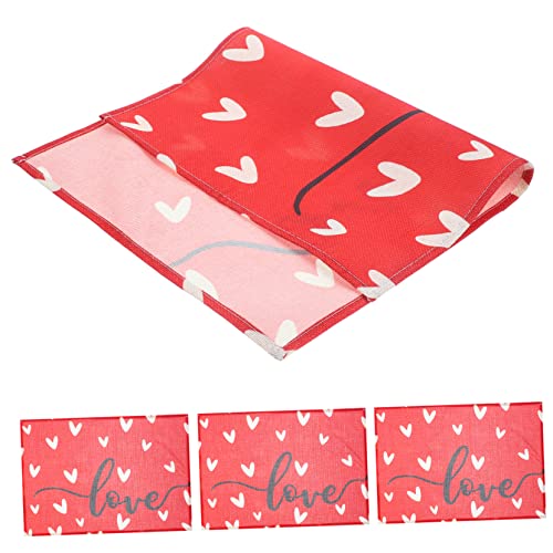 OFFSCH 4-teilige Herz-tischsets Tischunterlagen Zum Valentinstag Waschbar Für Esstisch Kaffeetisch Und Küchentisch von OFFSCH