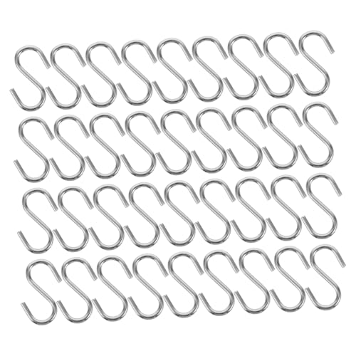 OFFSCH 50 Stück Mini S haken Metall Nickel Klein Ecken Sicher DIY Handwerk Schmuck Aufhänger für Weihnachtsdeko Bad Büro Küche Organizer von OFFSCH