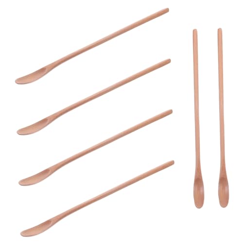 OFFSCH 6 Stück Teiliges Langer Holzlöffel mit Griff Vielseitige Honigrührer und Kaffeerührlöffel aus Holz für Küche Cocktail Tee Kaffee Desserts und Marmeladenmischung OFFSCH 6 Stück Teiliges Langer Holzlöffel mit Griff Vielseitige Honigrührer und Kaffeerührlöffel aus Holz für Küche Cocktail Tee Kaffee Desserts und Marmeladenmischung von OFFSCH