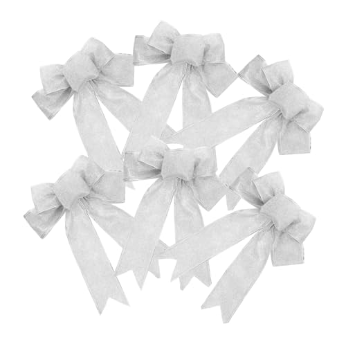 OFFSCH 6 Stück Teiliges Weihnachtsbögen mit Glitzereffekt Elegante Schleifen für Weihnachtsbaumdeko DIY Party Hochzeitsdekoration Silberne Tannenbaumschleifen für Festliche Anlässe OFFSCH 6 Stück Teiliges Weihnachtsbögen mit Glitzereffekt Elegante Schleifen für Weihnachtsbaumdeko DIY Party Hochzeitsdekoration Silberne Tannenbaumschleifen für Festliche Anlässe von OFFSCH
