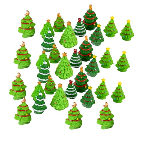 OFFSCH 60St Harzdekor Weihnachtsfeenfiguren Schreibtischdekoration Desktop-Dekor Weihnachtsbaum basteln Landschaftsdekor aus Harz Weihnachten Ornamente Material schmücken von OFFSCH