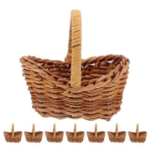 OFFSCH 8 Stück Teiliges Miniatur-handkorb Natürlichem Rattangeflecht Leichter Tragbarer Kleiner Blumenkorb mit Griffen Dekorativer Party-gastgeschenk-korb für Hochzeit Puppenhaus Picknick OFFSCH 8 Stück Teiliges Miniatur-handkorb Natürlichem Rattangeflecht Leichter Tragbarer Kleiner Blumenkorb mit Griffen Dekorativer Party-gastgeschenk-korb für Hochzeit Puppenhaus Picknick von OFFSCH