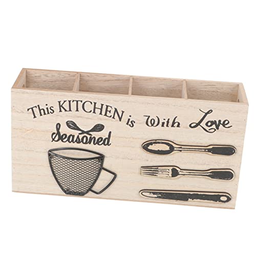 OFFSCH Besteck-aufbewahrungsbox Holz Organizer Besteckkasten Mit Deckel Für Haushalt Tischdekoration Utensilienhalter von OFFSCH