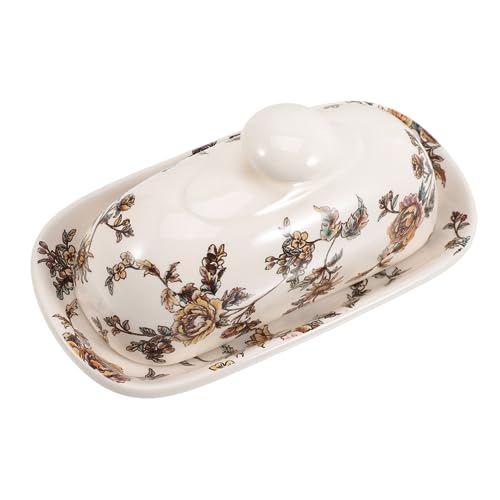 OFFSCH Keramik-butterschale Mit Deckel Butterbehälter Für Kühl Und Lagerung Butterdose Mit Eleganter Formgebung Und Bequemem Zugriff von OFFSCH