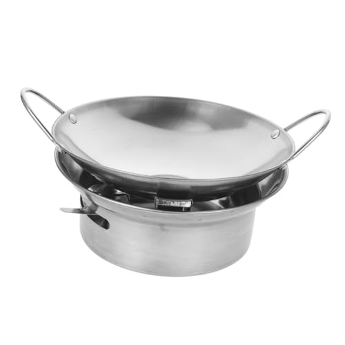 OFFSCH Edelstahl Hot Pot mit Dual Griff und Neuem Ofenständer Robuster Camping Kochgeschirr Vielseitig für Hot Pot Pfannenrühren für Haushalt und Outdoor Camping von OFFSCH