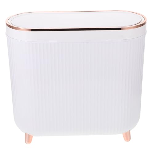 OFFSCH Eleganter Badezimmer Abfallbehälter mit Deckel Schmaler Geruchsdichter Mülleimer für Enge Räume Robustes Material Leicht zu Reinigen für Bad Wc und Kleine Wohnungen von OFFSCH