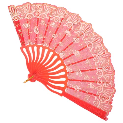 OFFSCH Faltbarer Handfächer mit Rotem Rosenmuster Traditioneller Chinesischer Stil Leicht und Tragbar als Tanz Fotorequisite Dekorativ für Kostüme und Wohnraumgestaltung OFFSCH Faltbarer Handfächer mit Rotem Rosenmuster Traditioneller Chinesischer Stil Leicht und Tragbar als Tanz Fotorequisite Dekorativ für Kostüme und Wohnraumgestaltung von OFFSCH