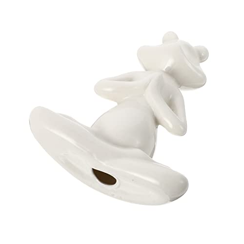OFFSCH Keramische Yoga Frosch Figurine Dekoration Exquisit Verarbeitetes Ornament Für Home Decoration Und Desktop Adornment Kreative Und Liebevolle Gestaltung Für Wohn Büroräume von OFFSCH