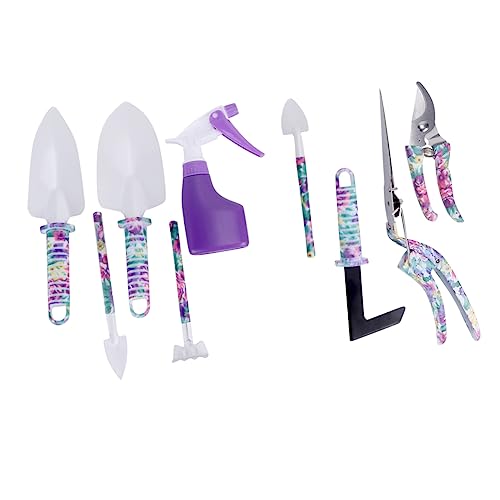 Gartenbepflanzung Set gartenwerkzeug Gardening Tools Gartengeräte-Set Pflanzwerkzeug für Anfänger Pflanzwerkzeug Set Mini Werkzeugkasten Gartenschere Geschenk Kind Violett von OFFSCH