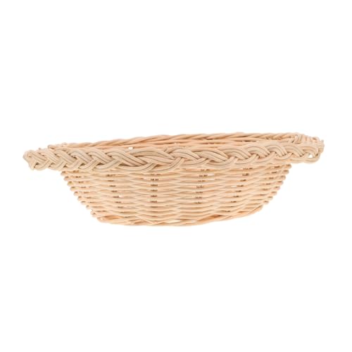 OFFSCH Handgefertigter Korb Vogelnestkorb Weidenbrotkorb Rattankorb Mit Deckel Brotkörbe Weidenbürokorb Runder Großer Brotkorb Weidenobstteller Geflochtene Brotkörbe Für von OFFSCH