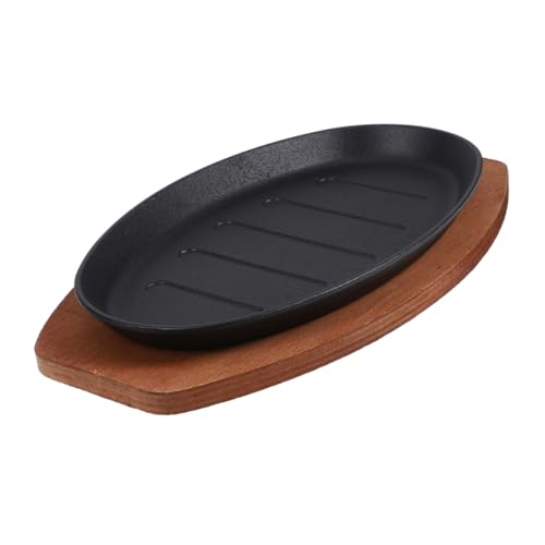 OFFSCH Grillplatte Aus Gusseisen: Teppanyaki-platte Mit Deckel, Antihaftbeschichtetes Grilltablett Für Westernsteak, Eisenplatte, Catering-zubehör Mit Runder Paletten-grillplatte, 12 von OFFSCH