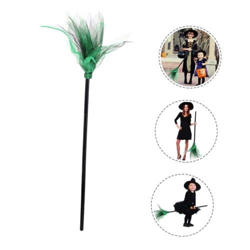 OFFSCH Halloween Hexenbesen Grün Kreativer Kostüm Prop Für Hexen Und Zauberer Halloween Party Deko Cosplay Zubehör Für Erwachsene von OFFSCH