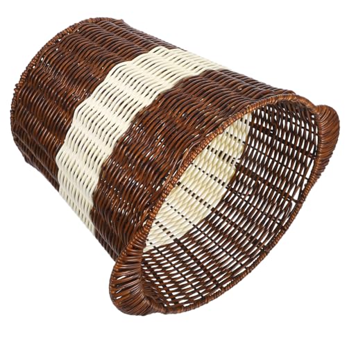 OFFSCH Handgewebter Abfalleimer Imitation Rattan Müllkorb mit Belüftungsdesign für Büro Empfang Konferenzräume Atmungsaktiver Pflegeleichter Papierkorb für Frische Arbeitsumgebung von OFFSCH