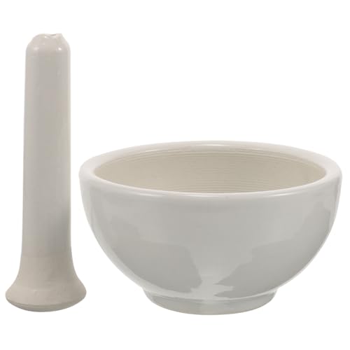 OFFSCH Keramik Gewürzstampfer mit Stößel Vielseitige Stampfschüssel für Küchengewürze Knoblauch Chili und Langlebig Gesund und Einfach zu Reinigen von OFFSCH