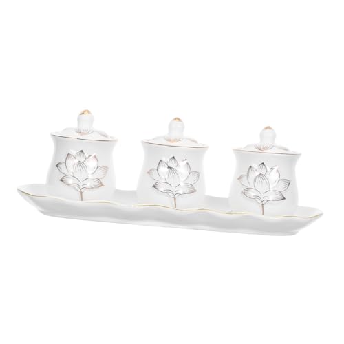 OFFSCH Keramik Opferbecher mit Lotusmotiv Robuster Porzellan Wasserbecher für Buddhistische Rituale Tempel Hausaltar und Spirituelle Zeremonien Kleines Weißes von OFFSCH