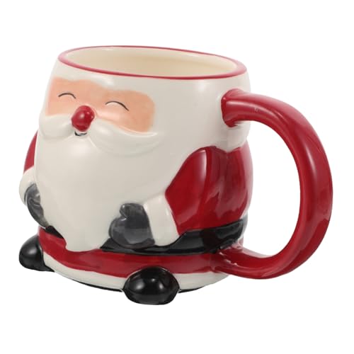 OFFSCH Keramik Weihnachtsmann Tasse Porzellan Kaffeebecher Mikrowellen Spülmaschinenfest Festliche Weihnachtsdeko Für Kaffee Tee Geschenkidee Für Erwachsene von OFFSCH