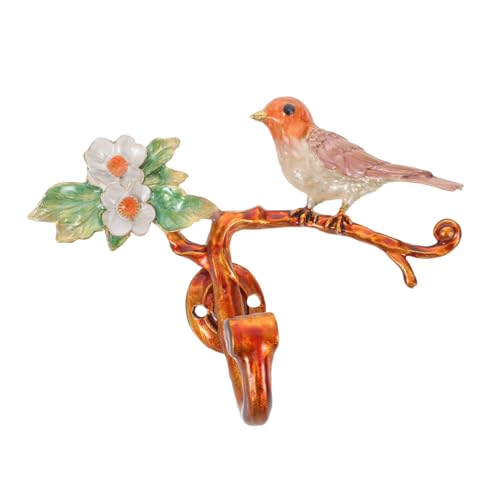 OFFSCH Kreative Wandhaken Vogel Ast Metallkunst Einzeln Weiß-rosa Blumen Motiv Platzsparend für Garderobe Schlüssel Bad Flur Organisation OFFSCH Kreative Wandhaken Vogel Ast Metallkunst Einzeln Weiß-rosa Blumen Motiv Platzsparend für Garderobe Schlüssel Bad Flur Organisation von OFFSCH