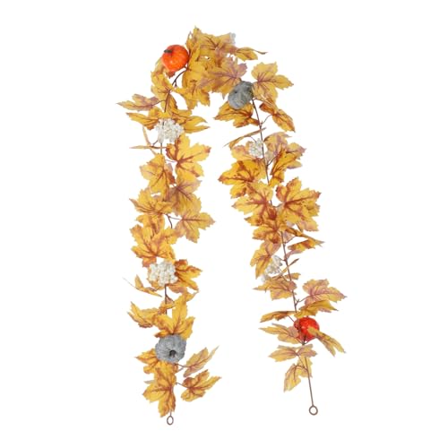 OFFSCH Künstliche Ahornblätter Girlande Herbstdeko Hängende Weinrebe mit Realistischen Maple Leaves für Halloween Thanksgiving Hochzeit Kamin Fenster Innen Außen von OFFSCH