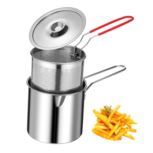 OFFSCH Mini Frittiertopf aus Edelstahl mit Feinem Sieb und Korb Multifunktionaler Kleiner Fritteusen-topf für Braten Kochen und Schmoren Platzsparend und Langlebig OFFSCH Mini Frittiertopf aus Edelstahl mit Feinem Sieb und Korb Multifunktionaler Kleiner Fritteusen-topf für Braten Kochen und Schmoren Platzsparend und Langlebig von OFFSCH
