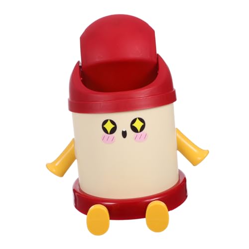 OFFSCH Mini Tisch-mülleimer mit Schwingdeckel Kompakter Kunststoff Abfalleimer für Büro und Zuhause Kleiner Desktop Papierkorb mit Niedlichem Cartoon Design Tragbarer Tischabfallbehälter OFFSCH Mini Tisch-mülleimer mit Schwingdeckel Kompakter Kunststoff Abfalleimer für Büro und Zuhause Kleiner Desktop Papierkorb mit Niedlichem Cartoon Design Tragbarer Tischabfallbehälter von OFFSCH
