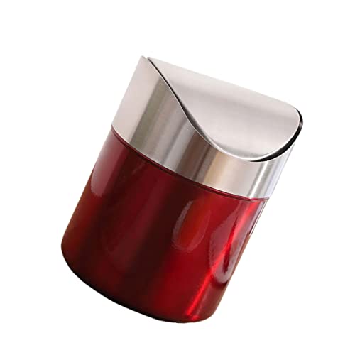 OFFSCH Mülleimer Aus Edelstahl Für Schreibtisch Kompakt Aufbewahrungskoffer Rot Silber Geeignet Für Küche Bad Wohnzimmer Büro OFFSCH Mülleimer Aus Edelstahl Für Schreibtisch Kompakt Aufbewahrungskoffer Rot Silber Geeignet Für Küche Bad Wohnzimmer Büro von OFFSCH