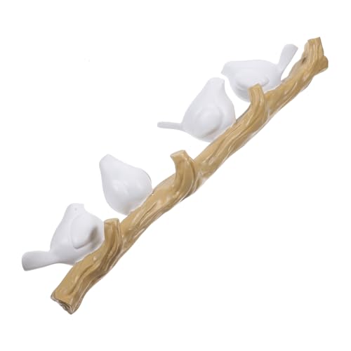 OFFSCH Nordischer Wandhaken mit Vögeln aus Stabilem Harz Dekorativer Schlüssel Mantelhaken Platzsparend für Schlafzimmer Küche Bad und Flur Einfache Wandmontage Stilvolles Wohnaccessoire von OFFSCH