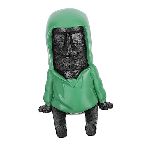 OFFSCH Osterinsel Moai Tischdekoration Zubehör Kopf Der Osterinsel Statuendekoration Im Freien Bar Groß Alte Skulptur Der Osterinsel Desktop-Ornament Maske Mystiker Porträt Harz Draussen von OFFSCH