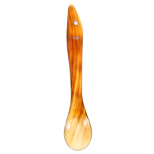 OFFSCH Ox Horn Löffel mit Langem Stiel Verschleißfester Dessert und Kaffeelöffel Glatte Oberfläche Handlich und Pflegeleicht für Eiscreme Kuchen Tee und Partys Zufällige von OFFSCH