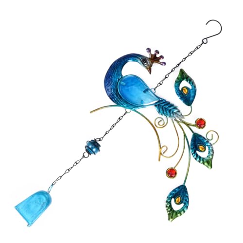 OFFSCH Pfauen Motiv Windspiel aus Bemaltem Glas und Metall Langlebige Gartendeko für Terrasse und Außenbereich Entspannender Klang Einfache Aufhängung Dekorative Windglocke für Haus und OFFSCH Pfauen Motiv Windspiel aus Bemaltem Glas und Metall Langlebige Gartendeko für Terrasse und Außenbereich Entspannender Klang Einfache Aufhängung Dekorative Windglocke für Haus und von OFFSCH